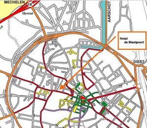 Plattegrond Leuven locatie hotel